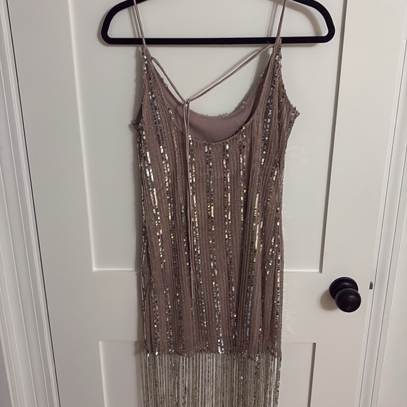 Anthropologie Metallic Fringe Mini Dress - Picture 6 of 8